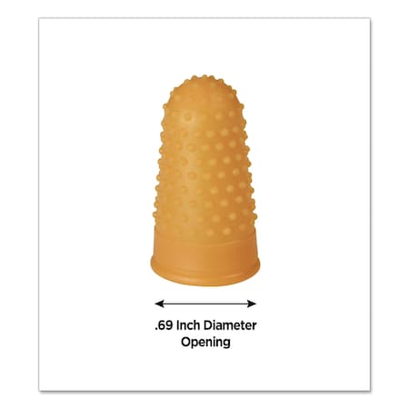 Cosco Fingertip Pads, Rubber, Amber, 12; Large, 12 PK 098130